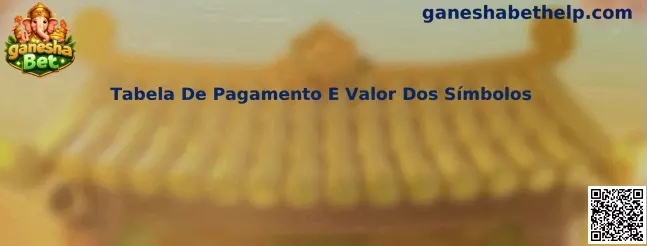 Tabela de pagamento e valor dos símbolos